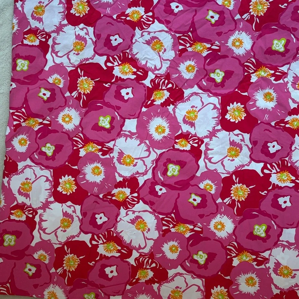 Lilly Pulitzer Garnet Hill Scarlet Begonias Tropical Floral Duvet Set Full/Queen - Picture 10 of 15